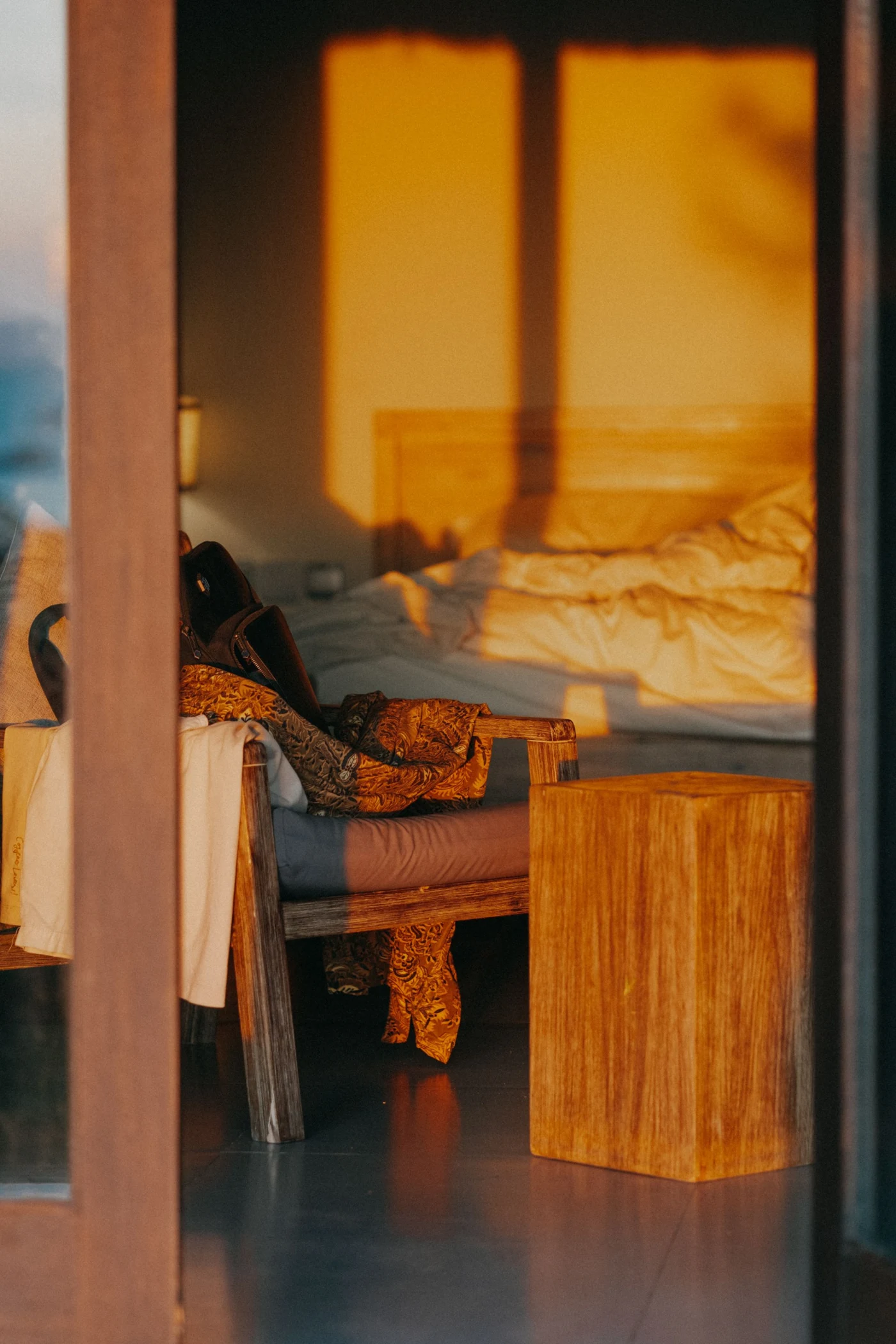 An intimate room filled with amber afternoon light